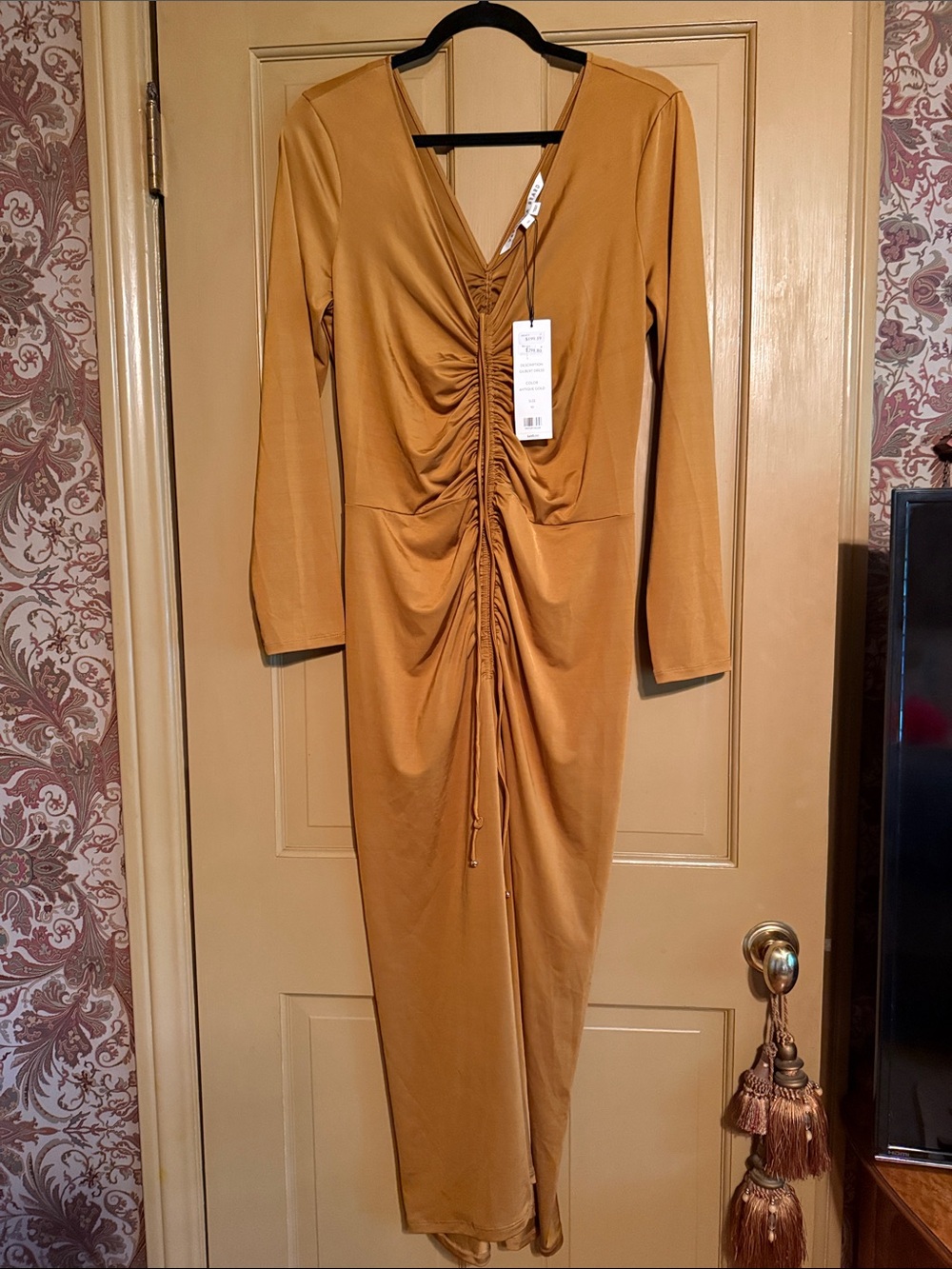 Veronica Beard Gilbert Dress in Antique Gold, Size 10 NWT